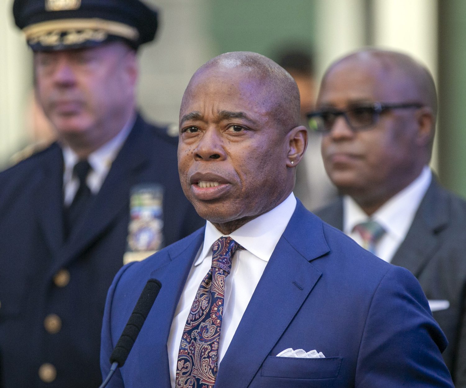 FILE - New York City Mayor Eric Adams speaks in New York's Times Square during a news conference on Dec. 30, 2022. FBI agents seized phones and an iPad from Adams this week as part of an investigation into his campaign finances, according to a published report, Friday, Nov. 10, 2023. (AP Photo/Ted Shaffrey, File)